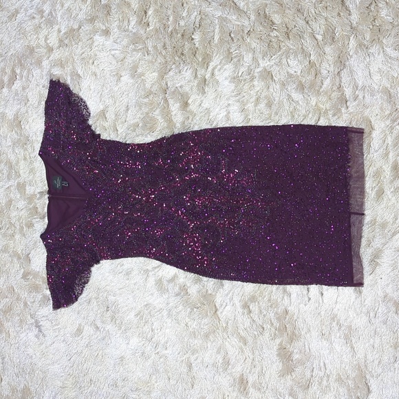 Adrianna Papell Women's Purple Sequin Formal Dress 4 - Picture 4 of 10